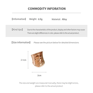 Detailed size specifications of the rose gold geometric ring with alloy material info