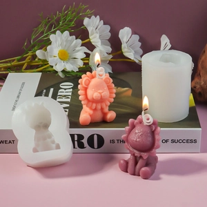 Moule en silicone lion mignon pour bougies parfumées DIY et décoration intérieure
