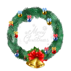 Couronne de Noël décorative avec cloches dorées et ornements pour fête festive