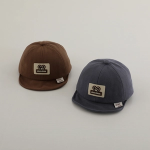 Simpatici berretti da baseball per neonati in cotone marrone scuro e blu grigio