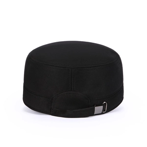 Winter cadet hat for elderly men featuring warm ear flaps and adjustable metal buckle strap