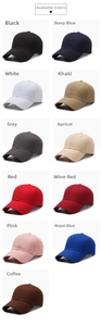 Detailed comparison showing eleven available colors for the solid cotton baseball cap