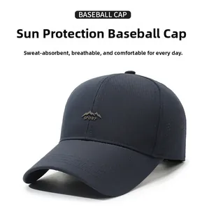 Close-up of SPORT embroidery and breathable side vents on dark gray baseball cap