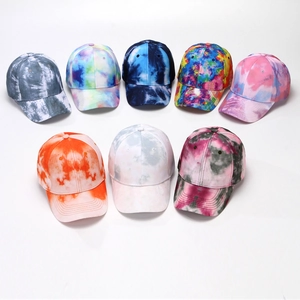 Tie Dye Gradient Baseball Cap Cotton Adjustable Sun Protection Outdoor Sports Snapback Hat For Men And Women