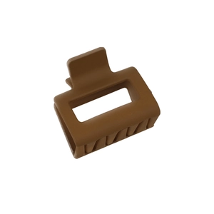 Matte brown rectangular cutout claw clip for women's high ponytail hair styling