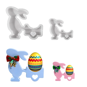 Moule silicone lapin de Pâques avec chariot pour bricolage résine et bougie