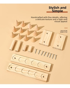 DIY tiered solid wood ring display stand with 12 cones and components for counter display
