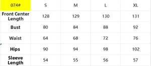 Size chart for off-shoulder lace dress with bust, waist, and hip measurements from S to XL