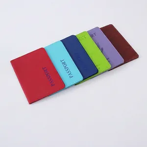 PU Leather Passport Holder Travel Wallet Multi Functional Document Protector ID Card Case Embossed Solid Color