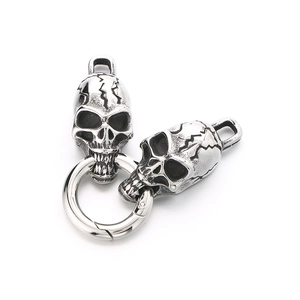 Gothic skull charms with a silver circular ring made of high quality stainless steel