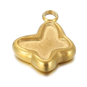 Detailed view of butterfly-shaped gold stainless steel pendant with matte finish texture