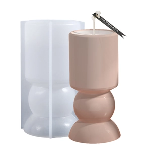 Zylindrische Kugel-Silikonform für DIY-Kerzen und Gips-Blumentöpfe mit handgefertigtem Finish