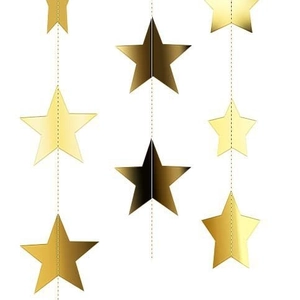Golden and bronze 3D star garland hanging streamers for wedding and party decorations