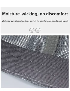 Détail du bandeau gris avec tissu en maille respirant et technologie d'évacuation d'humidité