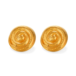 Boucles d'oreilles spirales dorées en acier inoxydable à texture martelée