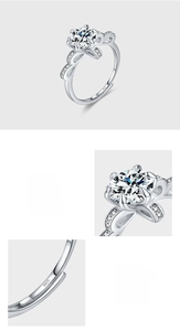 Detailed view of S925 sterling silver crown ring featuring hand-set 5A cubic zirconia
