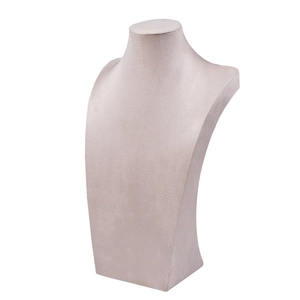 Pink velvet mannequin bust for necklace display and jewelry exhibition photography