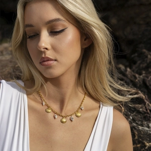Bohemian Stainless Steel Ocean Series Necklace Bracelet With Starfish Shell Conch Artificial Pearl Jewelry For Women