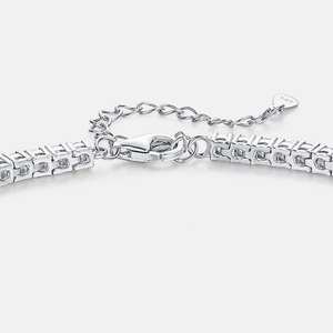 Bracciale a cuore in argento sterling S925 con diamanti al carbonio e chiusura a moschettone
