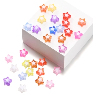 Colorful acrylic pentagram beads in candy colors for DIY jewelry and phone chains
