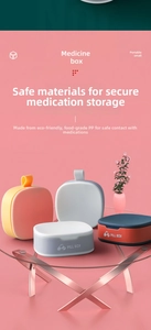Detail of portable mini pill organizers with silicone seal and food-grade PP material