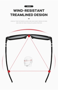 Streamlined UV400 sports sunglasses featuring ergonomic three-point fit for stability