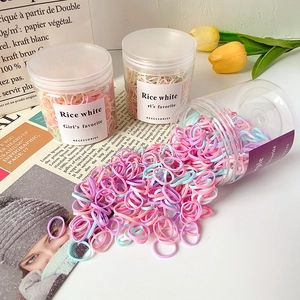 Colorful high elasticity hair bands for kids in storage jars with macarons colors