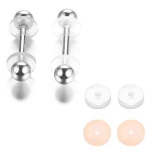 Clous de piercing en acier chirurgical avec disques de guérison en silicone anti-chéloïde