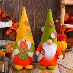Autumn Harvest Gnome Plush Decorations Handmade Fall Faceless Doll With Acorn Corn Maple Leaf Thanksgiving Home Ornaments