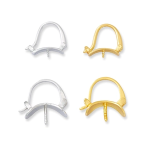 S925 sterling silver ear hoops with pin for pearl DIY jewelry making in gold and silver