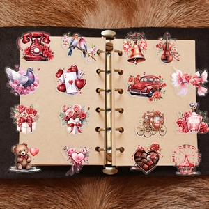 Vintage romantic transparent PET decorative stickers on kraft paper for scrapbooking