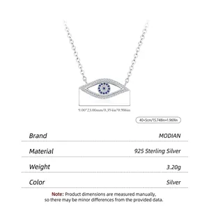 Collana con ciondolo occhio del diavolo cavo in argento sterling S925 e zirconi blu e bianchi