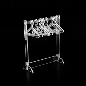 Creative acrylic jewelry stand with mini hangers for earrings and necklaces display