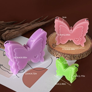 3D butterfly scented candles set with heart relief patterns in various sizes