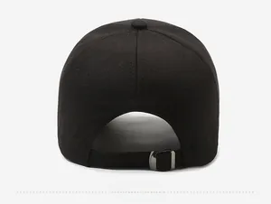 Rear view showing adjustable black metal buckle and durable cotton fabric of the baseball cap