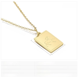 Dimensioni dettagliate della collana zodiacale placcata oro 18k con catena da 460mm