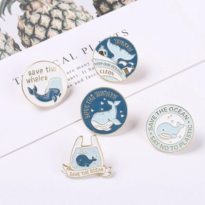 Whale Enamel Pin Save The Whales Ocean Conservation Alloy Brooch Badge For Clothing Bags Environmental Jewelry