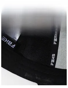 Detailed macro view of embroidered baseball cap interior with cotton sweatband and label