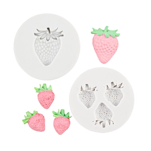 Silicone strawberry candle mold set for DIY soap and chocolate cake decoration