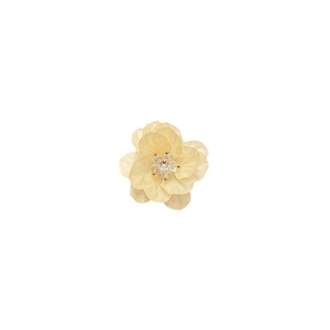 Cute milky yellow cherry blossom hair clip with a sparkling rhinestone center flower petal