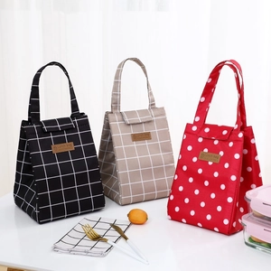 Portable Insulated Lunch Bag Oxford Cloth Aluminum Foil Thermal Bento Pouch For Office Workers Students Japanese Style