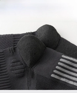Detail of thickened towel bottom on sports socks for shock absorption and wear resistance