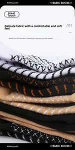 Detail shot of patterned compression ankle socks with various wave and stripe designs