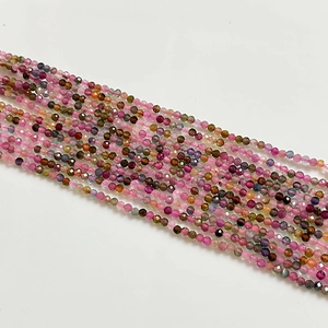 Perles En Vrac Rondes Facettées En Tourmaline Naturelle Multicolore Pour Accessoires De Fabrication De Bijoux DIY