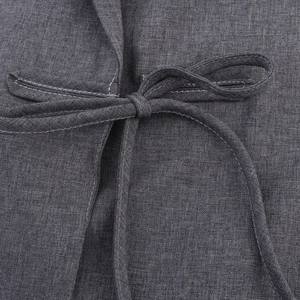 Women's casual grey blazer featuring a front tie bow design and premium fabric texture