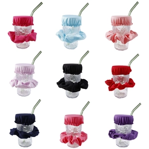 Elastic drink cover scrunchie set in nine vibrant colors for nightlife safety protection