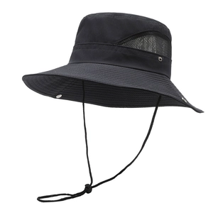 Cappello da sole nero ad asciugatura rapida con rete traspirante da esterno