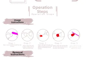 Step-by-step application guide for pink glitter press-on nails with tool instructions