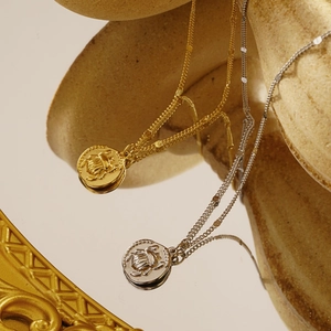 Ancient Egyptian Scarab Coin Pendant Necklace Stainless Steel Vintage Retro Jewelry For Women