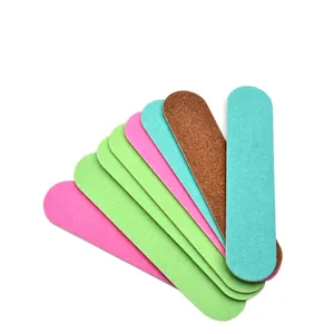 Lot de mini limes à ongles colorées à double face avec grain émeri portable